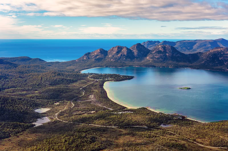 Coles Bay aeriel Luke Tscharke